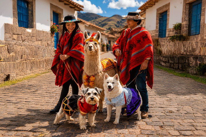 Perritos con mantas, trenzas y trajes típicos enternecen las redes